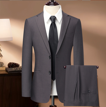 Men's Wool Blend Suit Set for Studio Photography, Korean Style Professional Formal Suits, Wedding Dress Suit Set