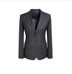 Professional black faux fur slim fit women's business suit with a high-end feel, professional women's casual suit